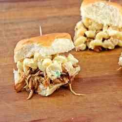 Shredded Chicken & Mac Sliders