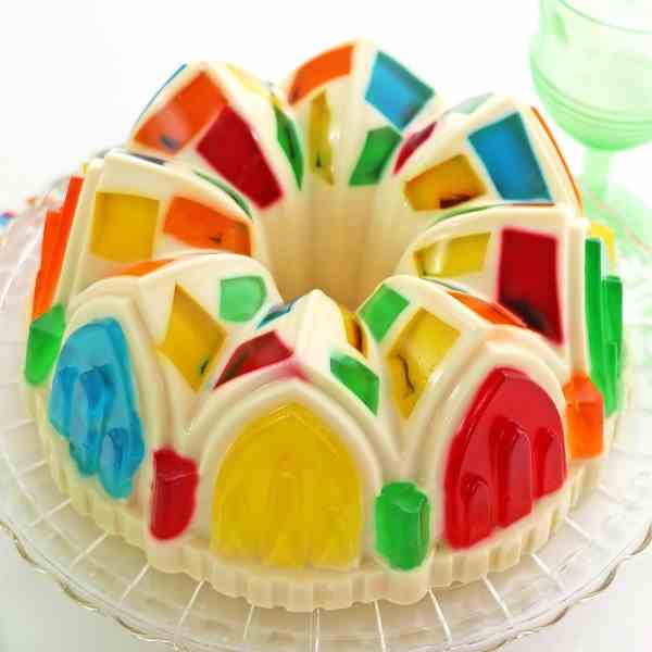 Colorful Cathedral Window Jello