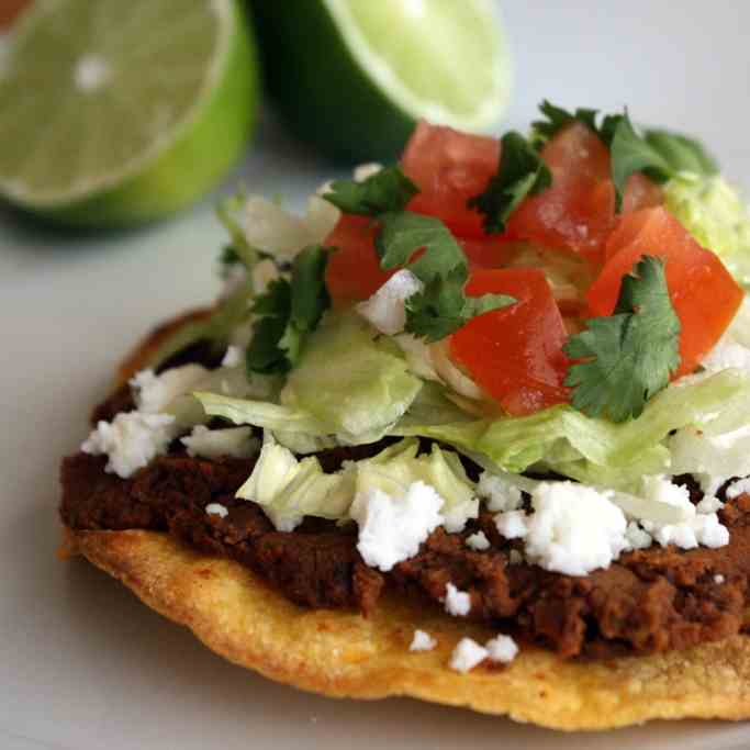 Spicy Black Bean Tostadas