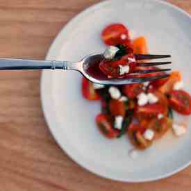 Tomatoes with Basil and Chevre