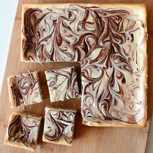 Nutella cheesecake squares
