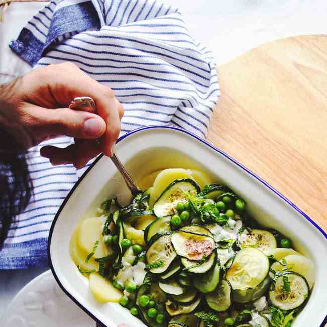 Roasted Zucchini and Potato Salad