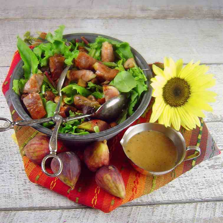 Sorrel Salad wFigs, Mushrooms Prosciutto