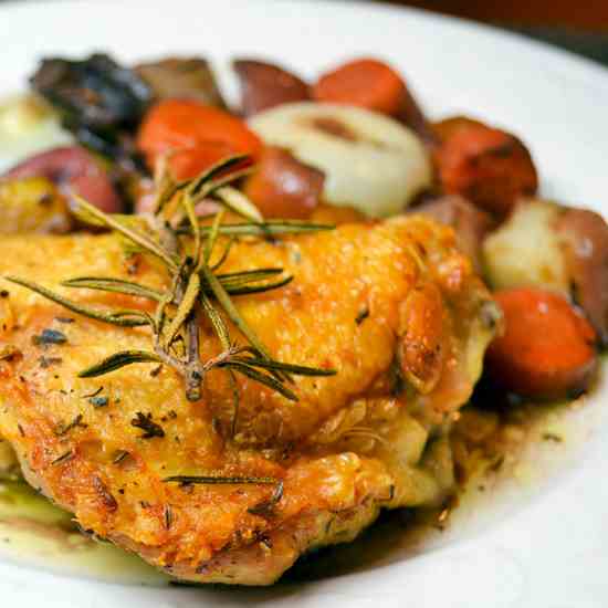 Pan Roasted Chicken Thighs