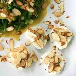 Goat Cheese with Spinach & Roasted Almonds