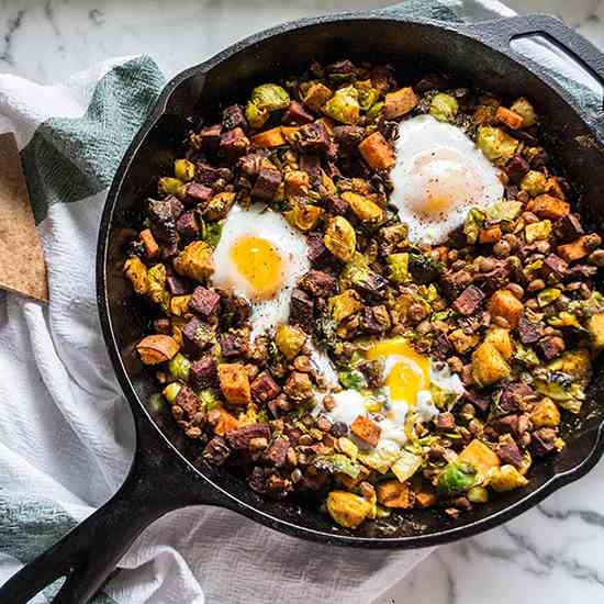 Sweet Potato and Brussels Sprout Breakfast