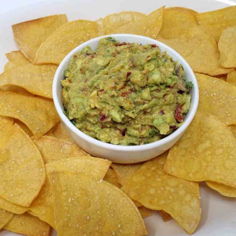 Baked Chips with Smoky Chipotle Guacamole