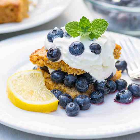Lemon Blueberry Cornmeal Shortcake 