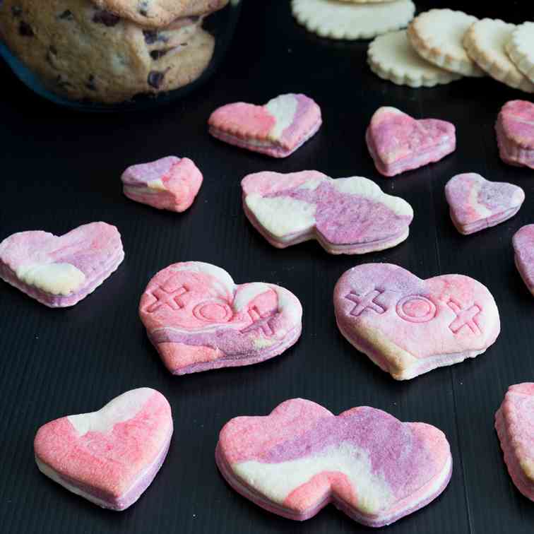 Marbled Sugar Cookies, Valentine Hearts