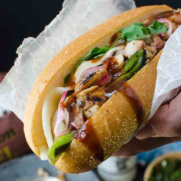 Sweet Black Pepper Grilled Chicken Hoagies