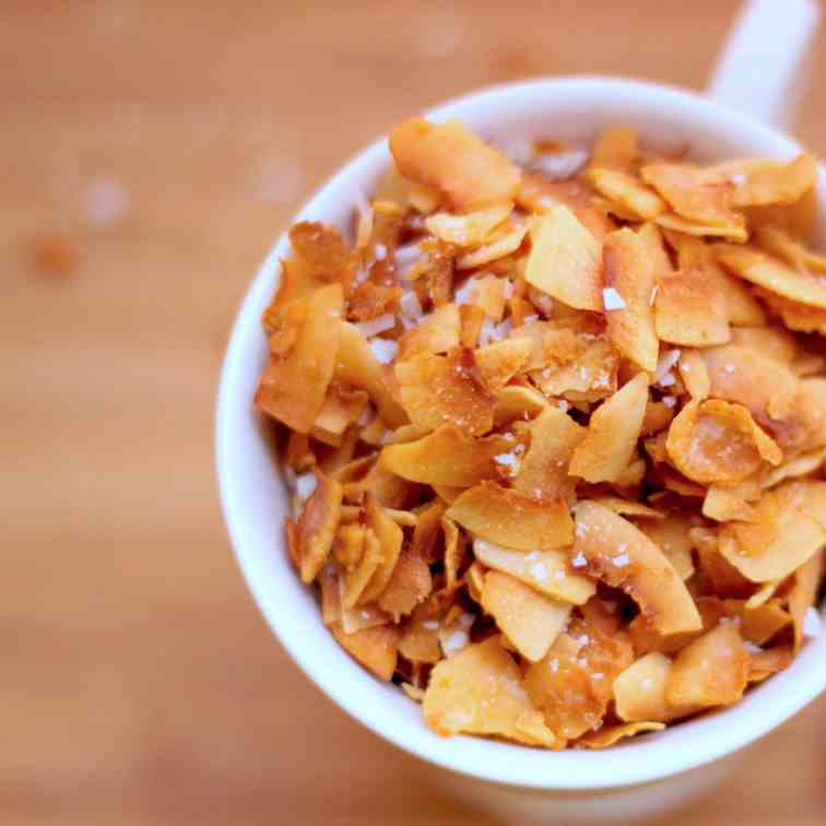 Sweet and salty roasted coconut chips