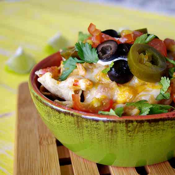 Chicken, Corn and Black Eyed Pea Nachos