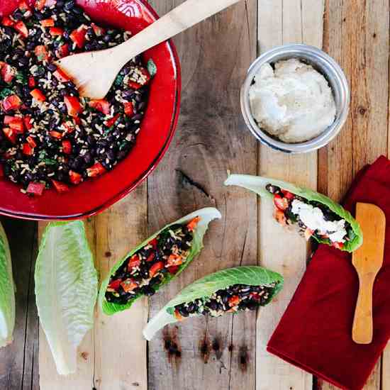 Lettuce & Black Bean Wraps