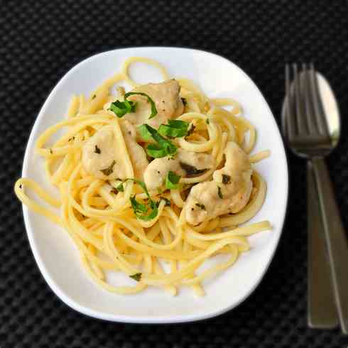 Quick and easy chicken piccata linguini