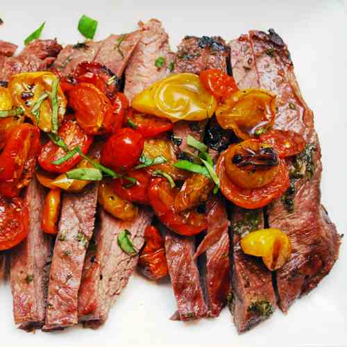 Italian Flank Steak with Roasted Tomatoes