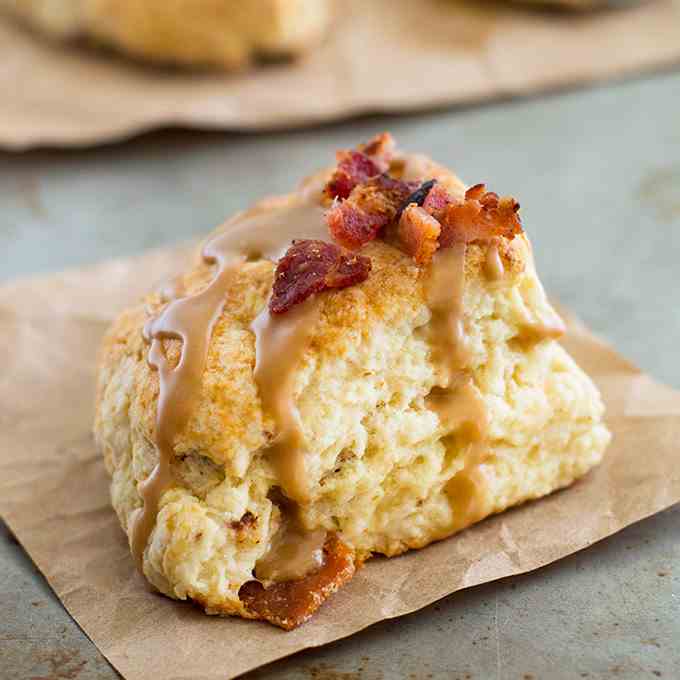 Bacon Scones with Maple Glaze