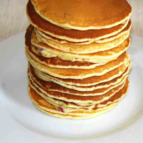 Fluffy pancakes with blood orange syrup