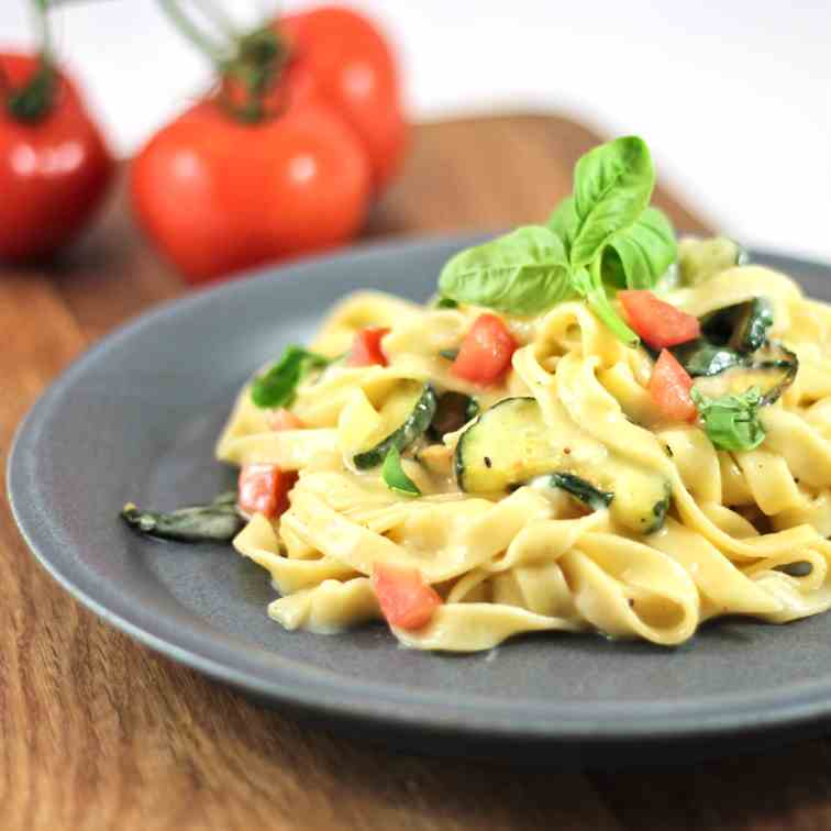 Fried Zucchini with Pasta 