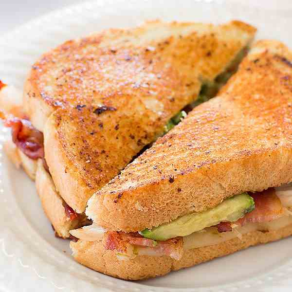 Spicy Chicken Bacon Avocado Grilled Cheese