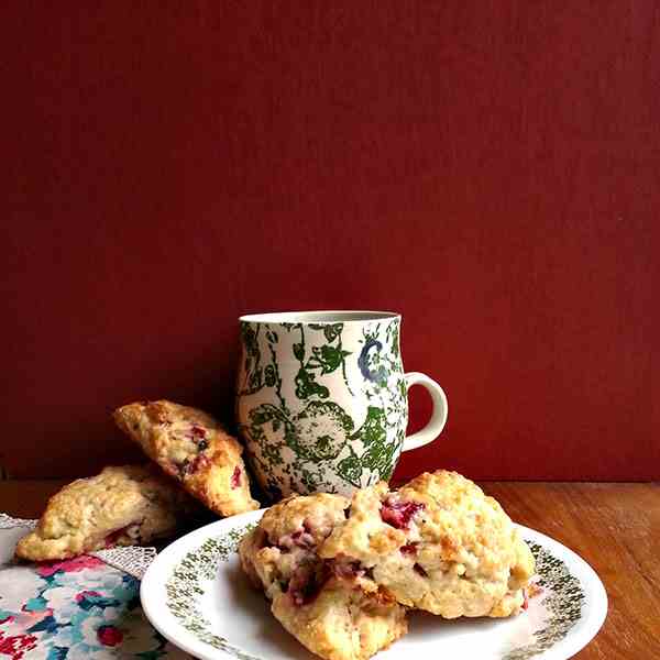 Strawberry basil buttermilk scones