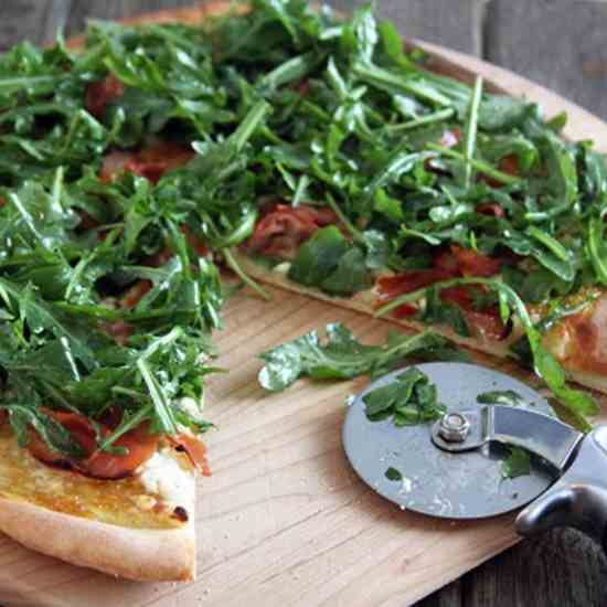 Goat Cheese - Prosciutto Pizza with a Fig