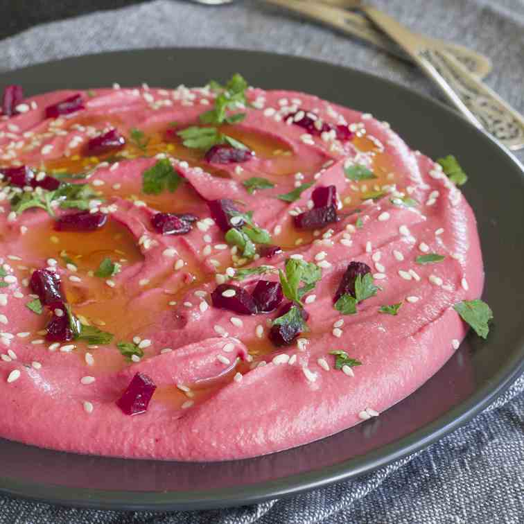 The Quickest Roasted Beet Hummus