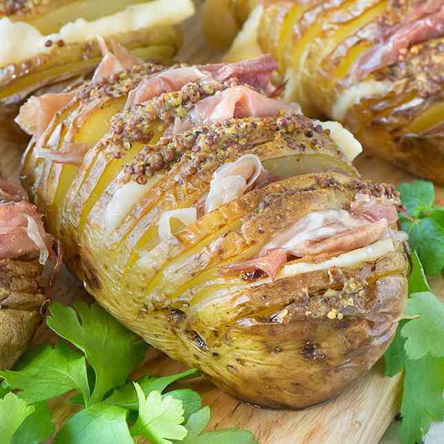 Croque Monsieur Hasselback Potatoes