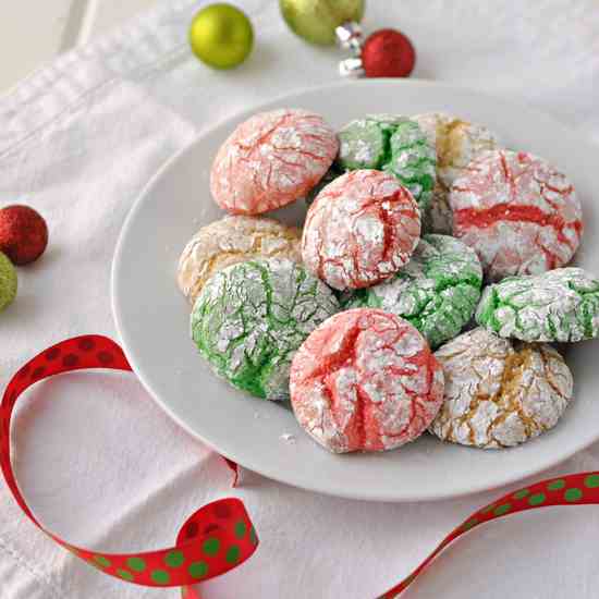 Colorful Crinkle Cookies