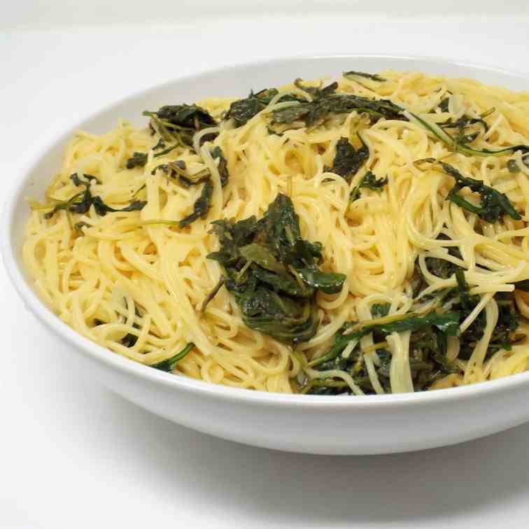 Lemon and Arugula Angel Hair Pasta