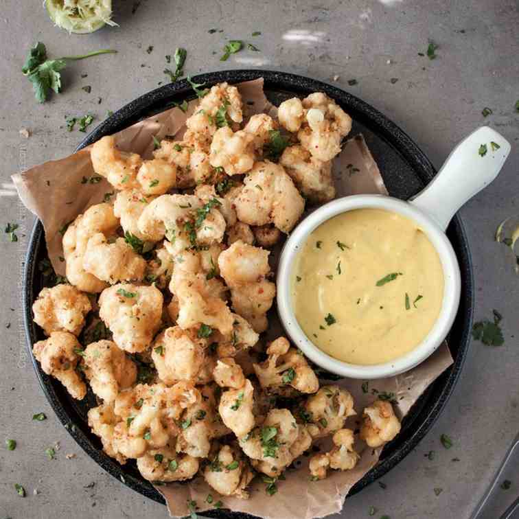 Spicy Tempura Cauliflower Bites