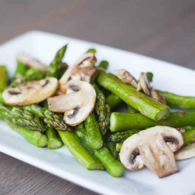 Roasted Garlic Asparagus and Mushrooms