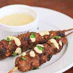 Grilled Beef Skewers with a Chickpea Sauce