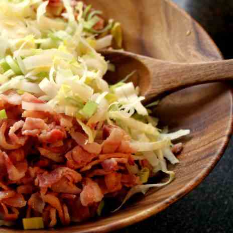 Leek-Chicory Salad with Bacon