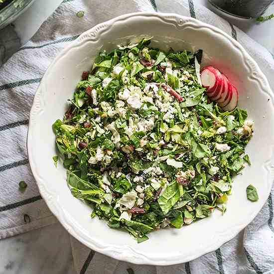 Roasted Broccoli Blue Cheese - Bacon Salad