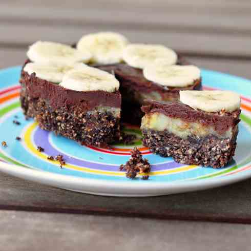 Mini chocolate and banana tarts