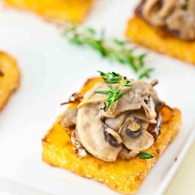 Mushroom Polenta Squares