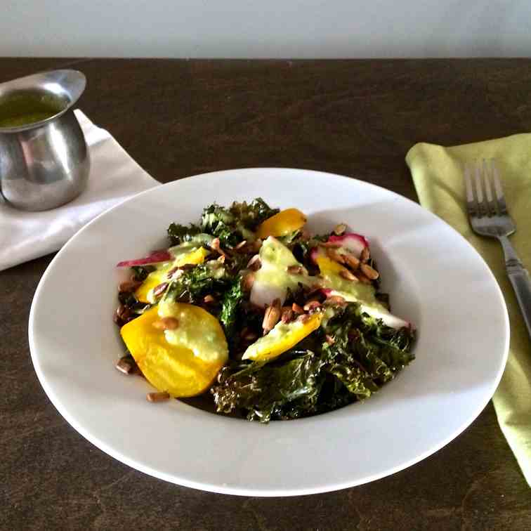 Roasted Kale and Beet Salad
