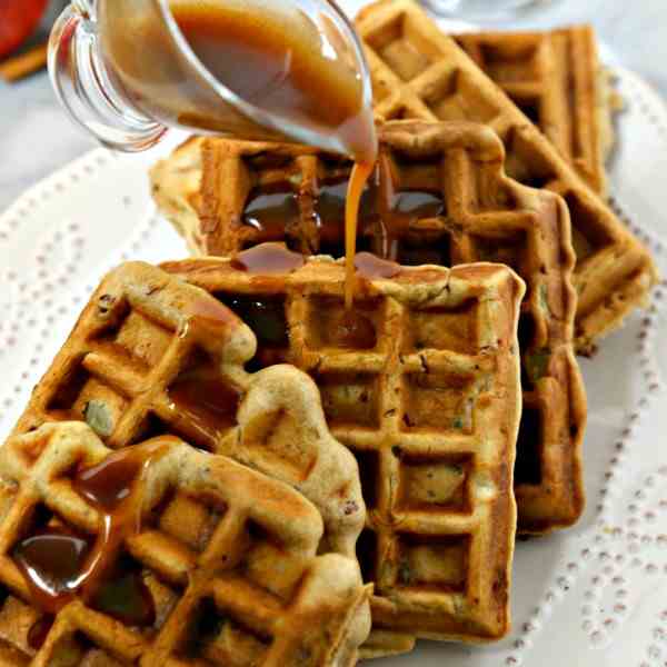 Apple Pancetta Waffles with Bourbon Cider 