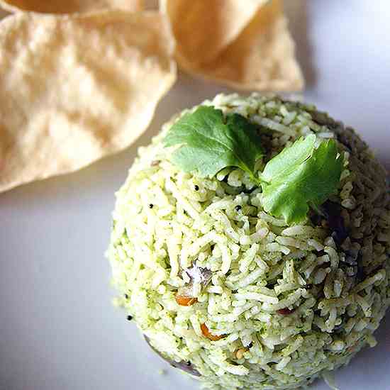 Coriander Rice (Kothamalli Sadam)