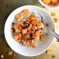 Roasted Persimmon, Pecan, Cinnamon Oatmeal