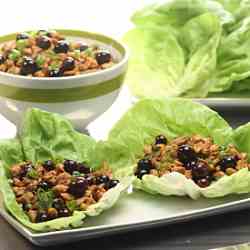 Blueberry Balsamic Chicken Lettuce Wraps