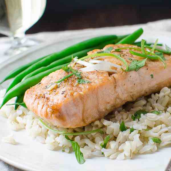 Bourbon Brown Sugar Glazed Salmon