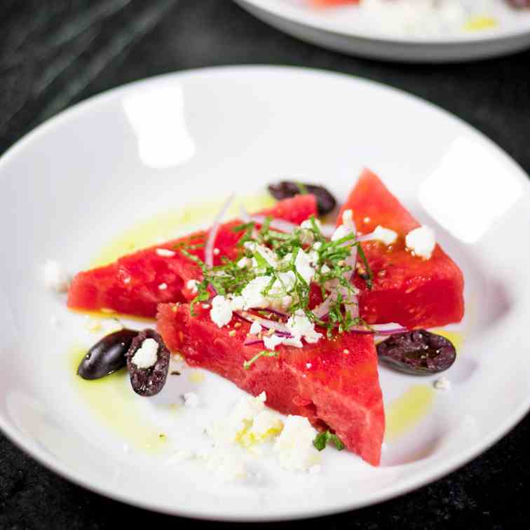 Watermelon Salad with with Feta - Mint