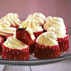 Champagne-Iced Strawberry Cupcakes