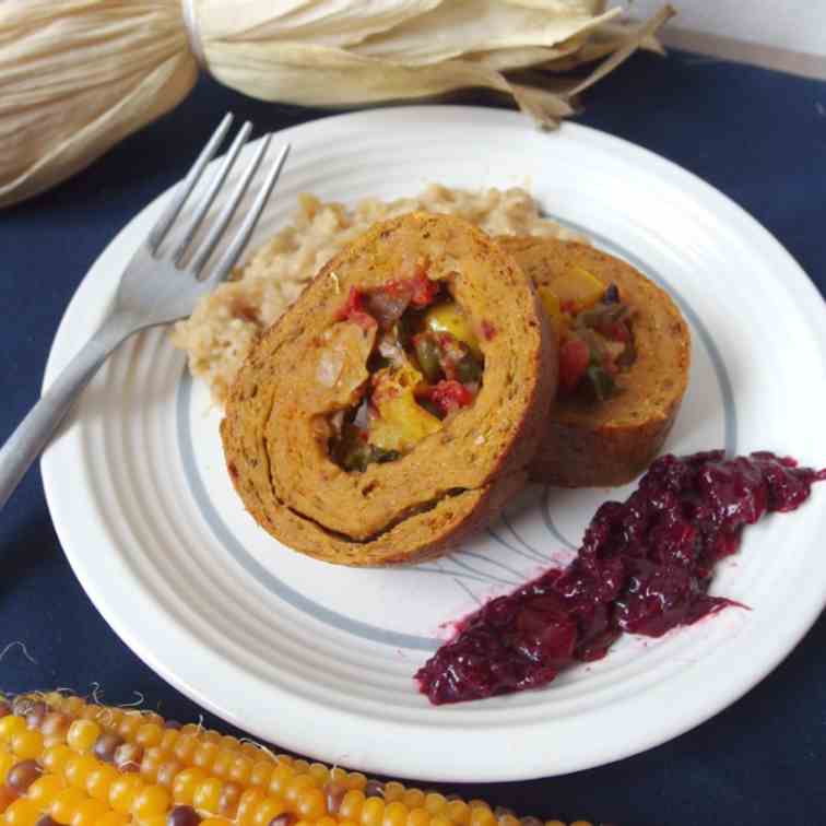 Puttanesca Stuffed Seitan Roast