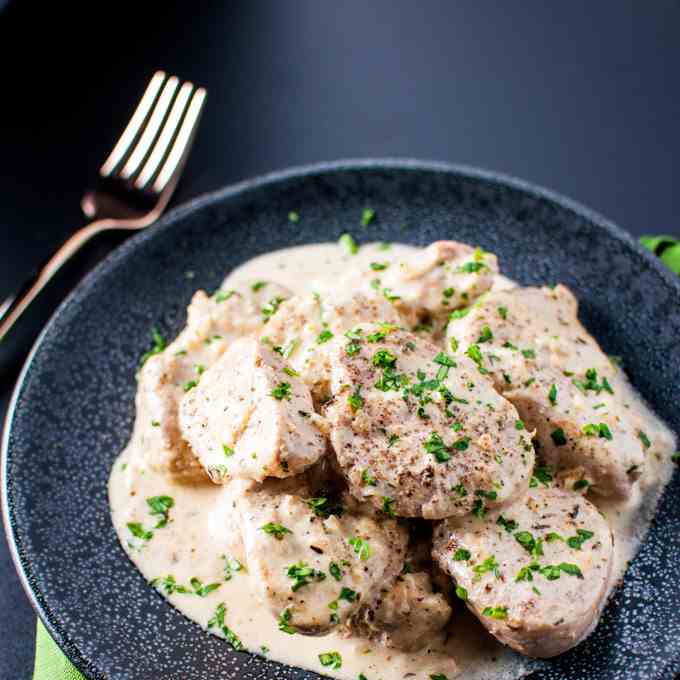 Pork in a Dijon Cream Sauce