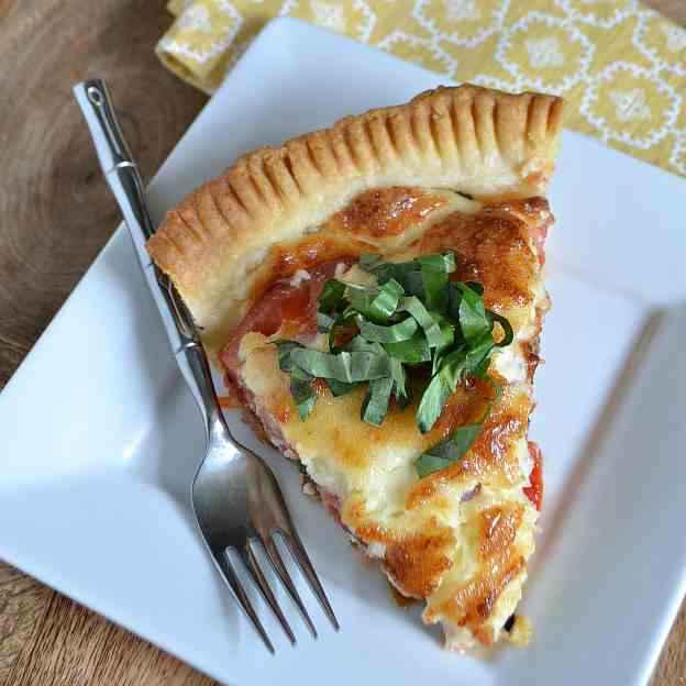 Savory Tomato, Basil, and Feta Pie