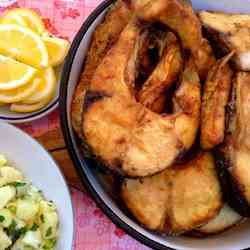 Baked Carp & Potato Salad