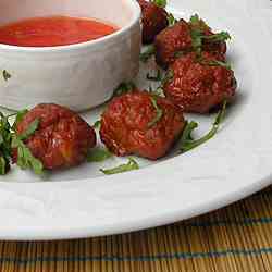 Caramelized Meatballs with Sweet Chili Gar