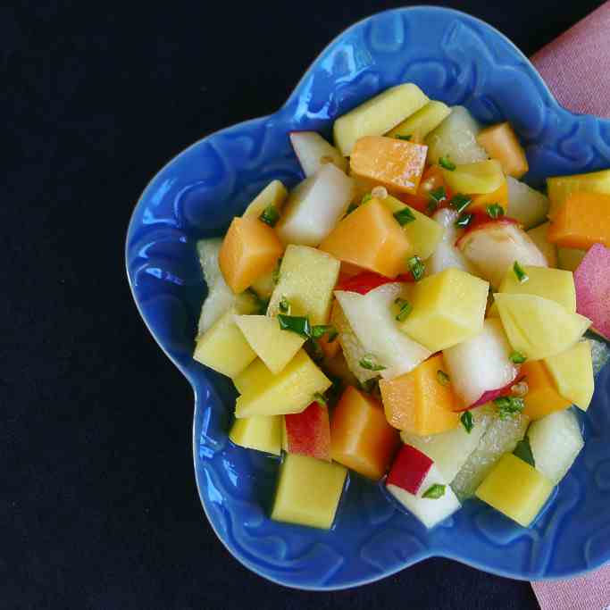 Toad Skin Melon and Stone Fruit Salad